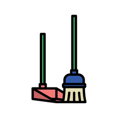 broom icon vector design template elegant style