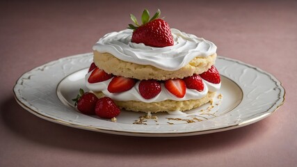 A Wholesome Strawberry Shortcake with Layers of Fresh Fruit
