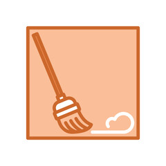 broom icon vector design template elegant style
