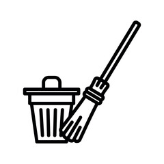 broom icon vector design template elegant style