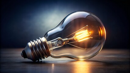 Light bulb on black background