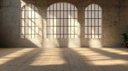 Bright Modern Industrial Space with Large Windows and Natural Light