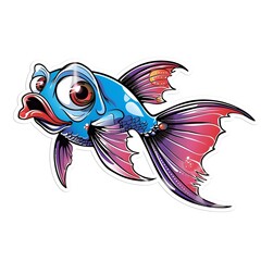 Fototapeta premium fantasy style cute dolphin fish sticker