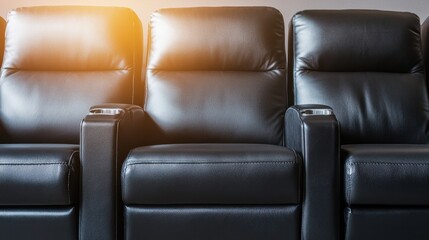 Elegant Black Leather Recliner Chairs for Home Theater Setup