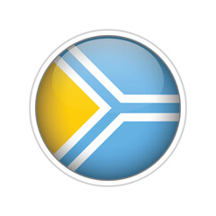 National flag of Tuva glossy sphere vector image
