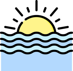 sunset Illustration on a white background.