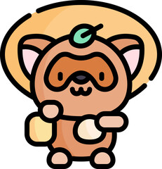 tanuki Illustration on a white background.