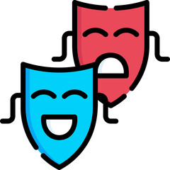theater masks (2) Illustration on a white background.