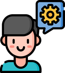 thinking Illustration on a white background.