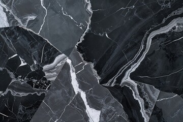 Deep Charcoal Marble Design with Blank Copy Space for Interior Decor and Flooring