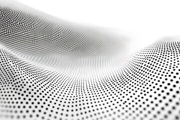 Abstract Wave Pattern of Black Dots on White Background for Modern Design Projects