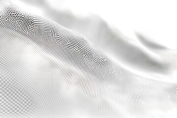 Abstract flowing surface of dots and lines in white background for technology concept
