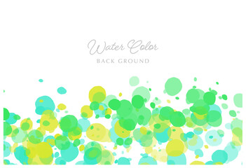 Summer colorful light green watercolor polka dot frame background material copy space
