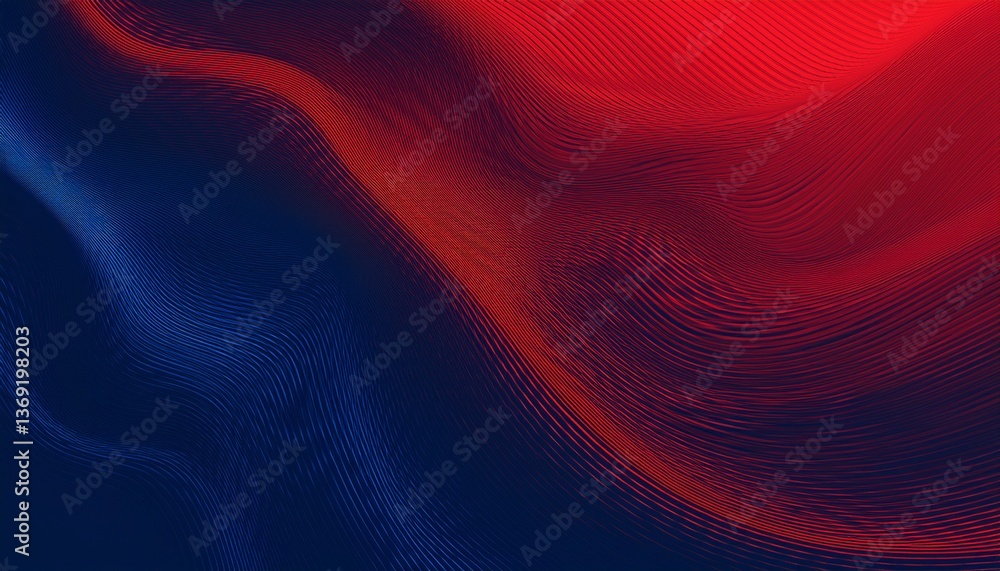 Aufkleber gradient dark red blue noise texture grainy divided abstract curvy pattern wavy background with blan