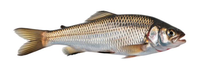common rudd fish isolated on white background