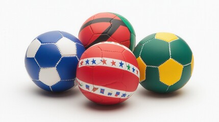 Colorful Sport Balls Displayed on White Background for Playtime Fun