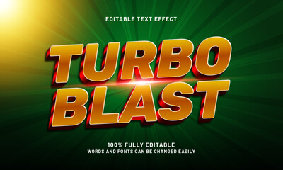 turbo blast editable text effect with a fast and speed text style