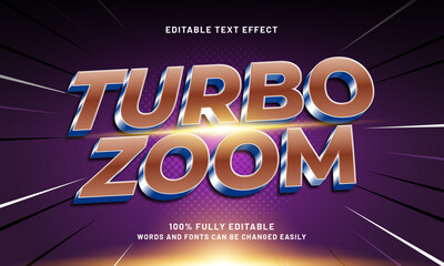 turbo zoom editable text effect with a fast and speed text style
