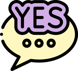 yes Illustration on a white background.