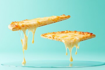 Melted Cheese Pizza Slice - A Delicious Visual Feast