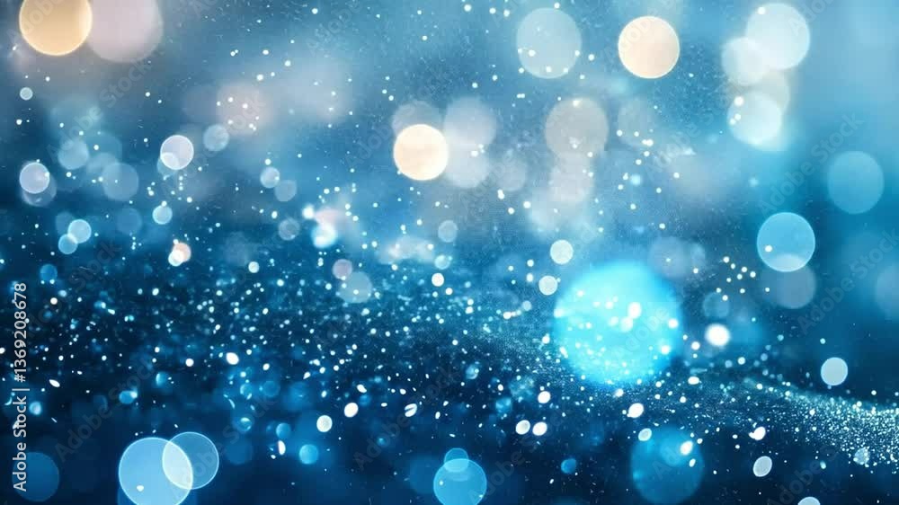 Poster abstract blue bokeh: a mesmerizing abstract background with shimmering blue bokeh lights, conveying 