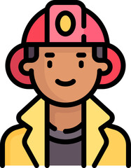 firefighter Illustration on a white background.