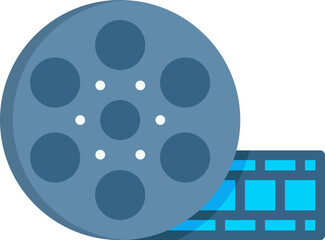 film reel Illustration on a white background.