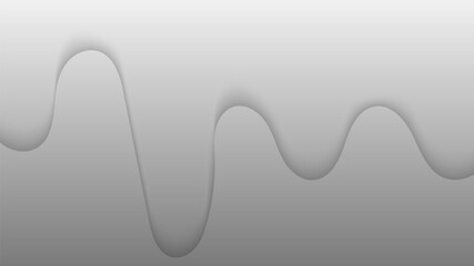 Abstract wave banner design on gray background.