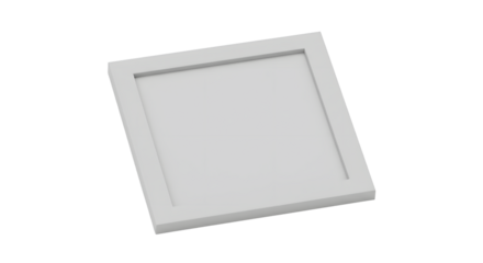 Blank Gray Frame Square on White Background for Mockup Presentation