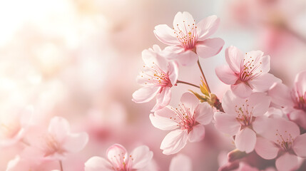 "Gentle Dance of Pastel Pink Cherry Blossoms" - A Dreamy Display of Nature's Ephemeral Beauty