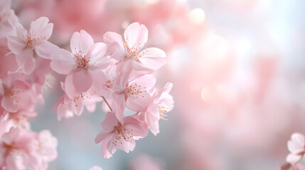"Gentle Dance of Pastel Pink Cherry Blossoms" - A Dreamy Display of Nature's Ephemeral Beauty