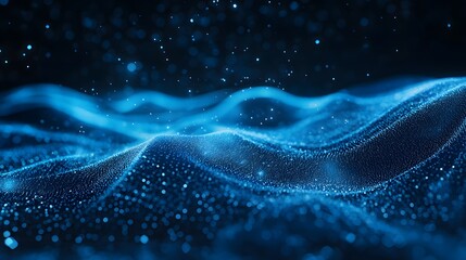 blue modern wavy abstract with black background wallpaper 