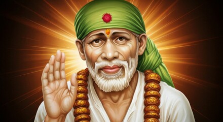 Shirdi Sai Baba Blessing with Divine Light