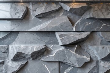Chic Grey Marble Rock Layer for Elegant Wall Interiors with Subtle Texture and Style