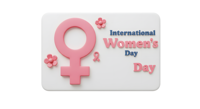 Celebrating International Women's Day with Feminine Symbol and Festive Decoration