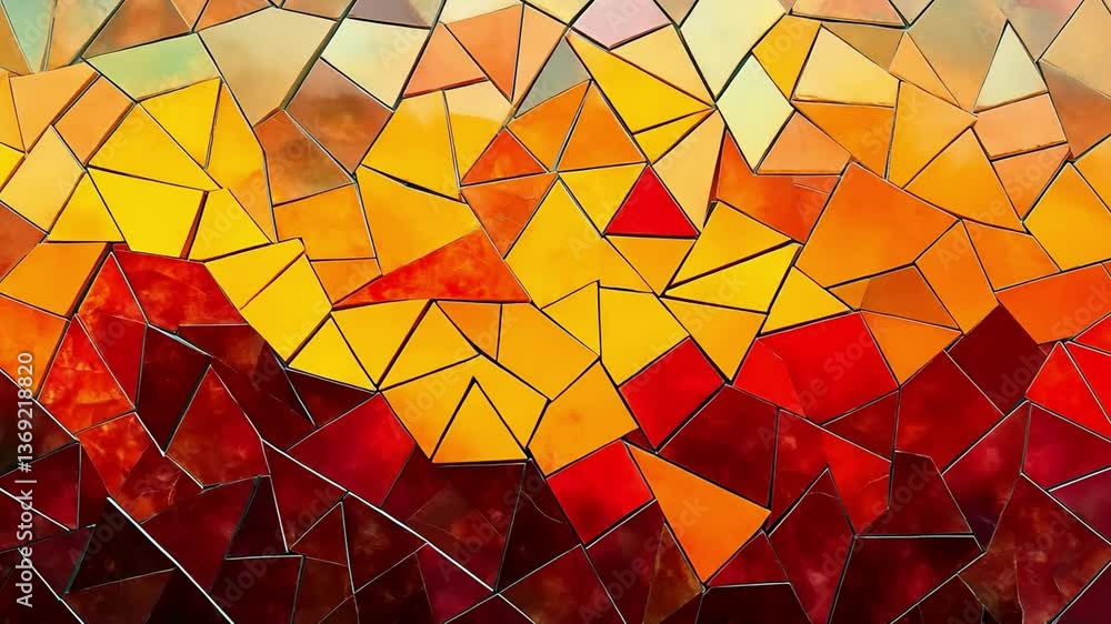Poster geometric abstract: a dynamic interplay of vibrant colors and angular forms creates an eye-catching 