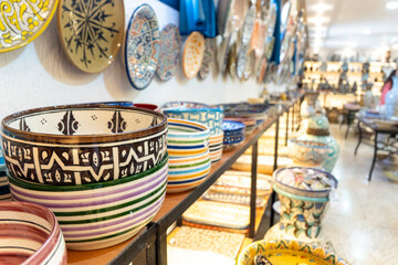 handmade pottery in Fez, Morocco 
