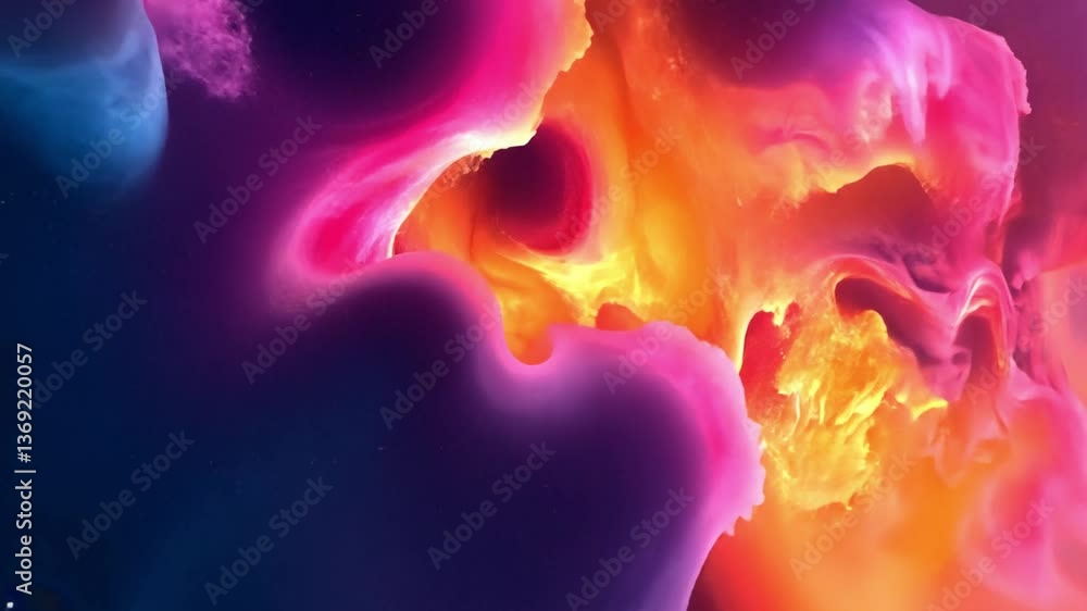 Poster vibrant nebulous abstract: a captivating display of colors and forms, a rich tapestry of hues and te