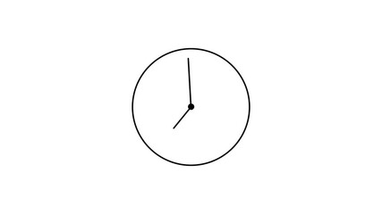 Simple round clock line art icon. time spend animation. stopwatch icon arrow rotating animation.
