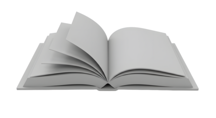 Open Book with Blank Pages for Writing or Illustration Mockup