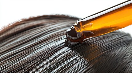 Nourishing hair treatment application spa environment beauty focus close-up view