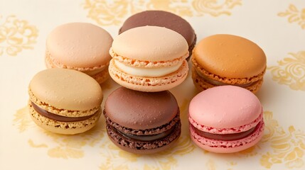 Obraz premium macaroons with pastel color background