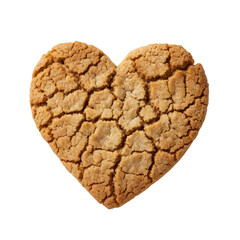 heart shaped cookie isolated on white background