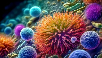 The colorful structures dance in the light.  