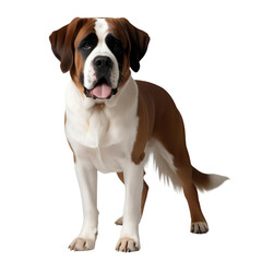 a Saint Bernard dog with white background close up 