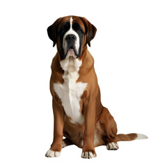 close up of  a Saint Bernard dog with white background  - 