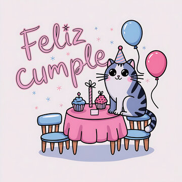 feliz cumple mami and feliz cumplea&ntilde;os mami sign Happy Birthday in Spanish language, feliz cumple Un lindo perro golden retriever con un sombrero de fiesta colorido Birthday party celebration greeting