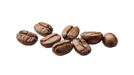 roasted coffee beans isolated on white background