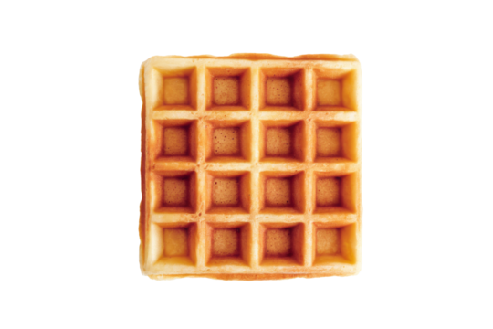 square waffle isolated on white background