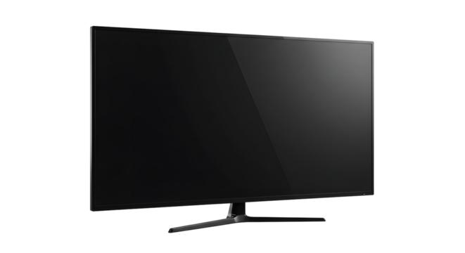 Isolated Modern Flat Screen Television Display on White Background